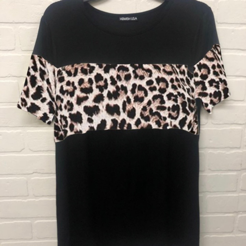 Heimish USA leopard and black shirt